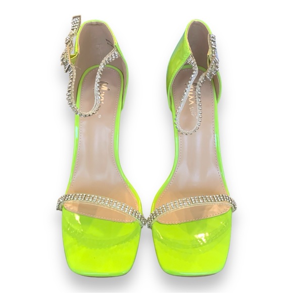 NEW Mixx Shuz Neon Green Maritza Heels Size 8.5 - Picture 2 of 8